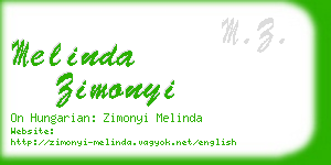melinda zimonyi business card